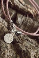 Lederhalsband mit Om 925 Silber Zeichen, neu und ungetragen