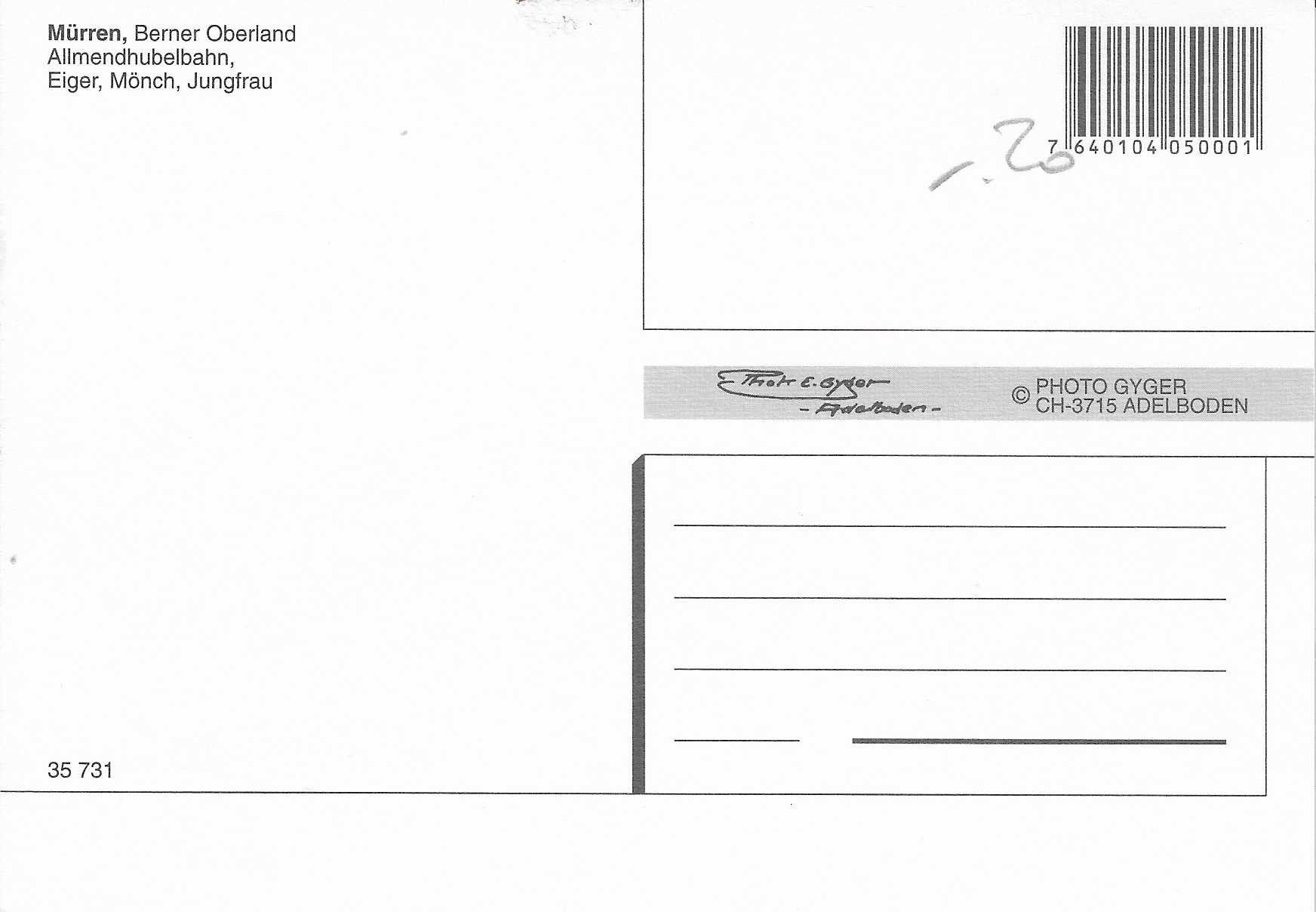 Cartoline postali: Mürren Allmendhubelbahn – Nuovo (secondo la descrizione) da Rothrist venduto da Stranglehold 1