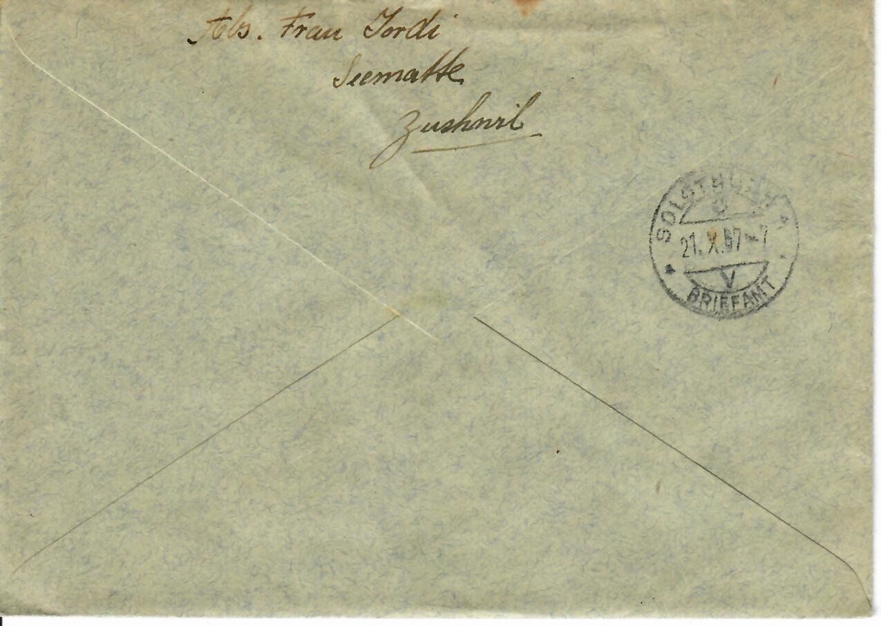 Alle Briefmarken: R - Brief - Dringlich Solothurn 1957 – Gebraucht aus Hochdorf von Ziegel-16 1
