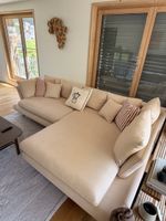 Ecksofa beige Stoff