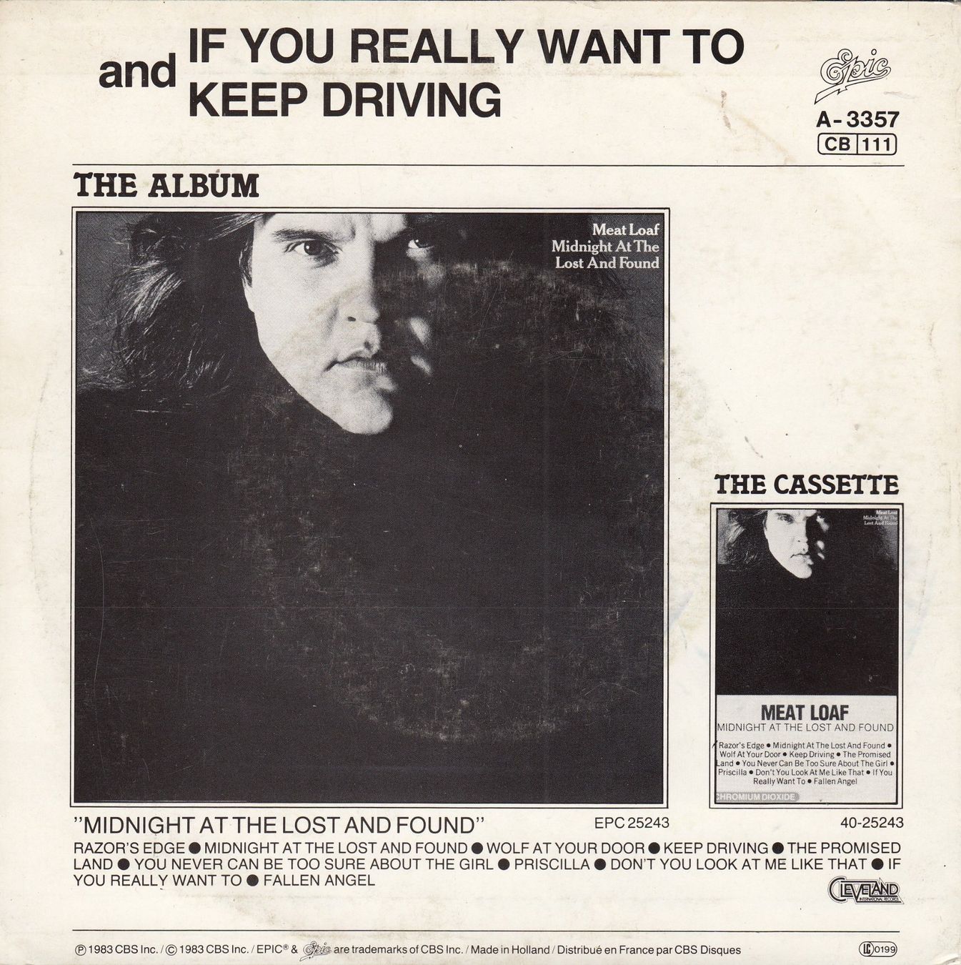 Vinyles: Meat Loaf Vinyl Single von 1981 – D'occasion à Volketswil par Abcrecords 1