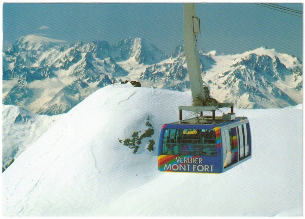 Ansichtskarten: Verbier - Luftseilbahn Mont Fort – Gebraucht aus Binningen von Mountainrider