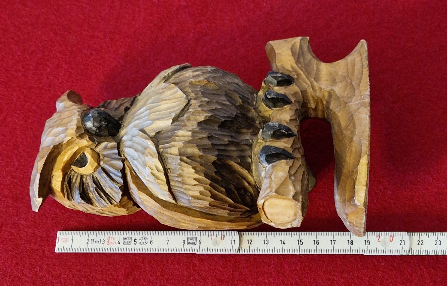Statuette: Eule auf Ast, Holz schön detailliert geschnitzt ca. 19cm – Usato da Zürich venduto da silver-team 7