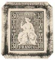 30Rp. Probedruck Sitzende Helvetia