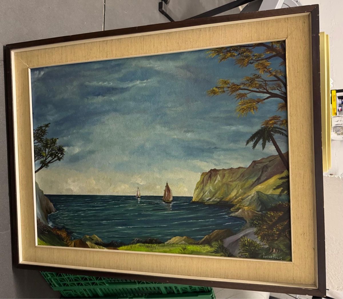 Gemälde: Dipinto ad olio paesaggio marittimo, cornice legno – Gebraucht aus Viganello von Lolland_7