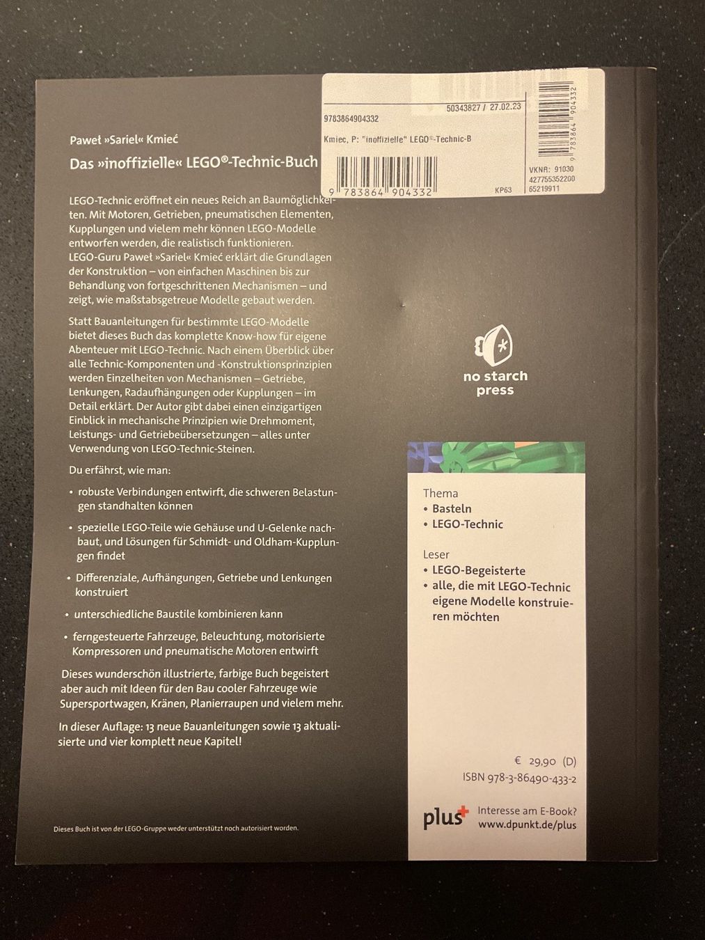 Libri: Das "inoffizielle" Lego - Technik - Buch vom dpunkt Verlag – Nuovo (secondo la descrizione) da Siebnen venduto da Hardy65 2