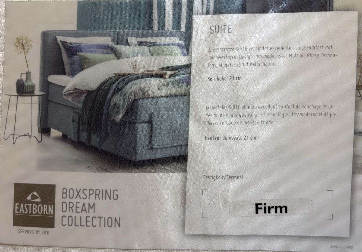 Lits: Boxspring Bett Suite Eastborn Dream Collection by BICO – D'occasion à Müllheim Dorf par Airport77