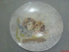 schöner Engel Glas Teller 24 cm