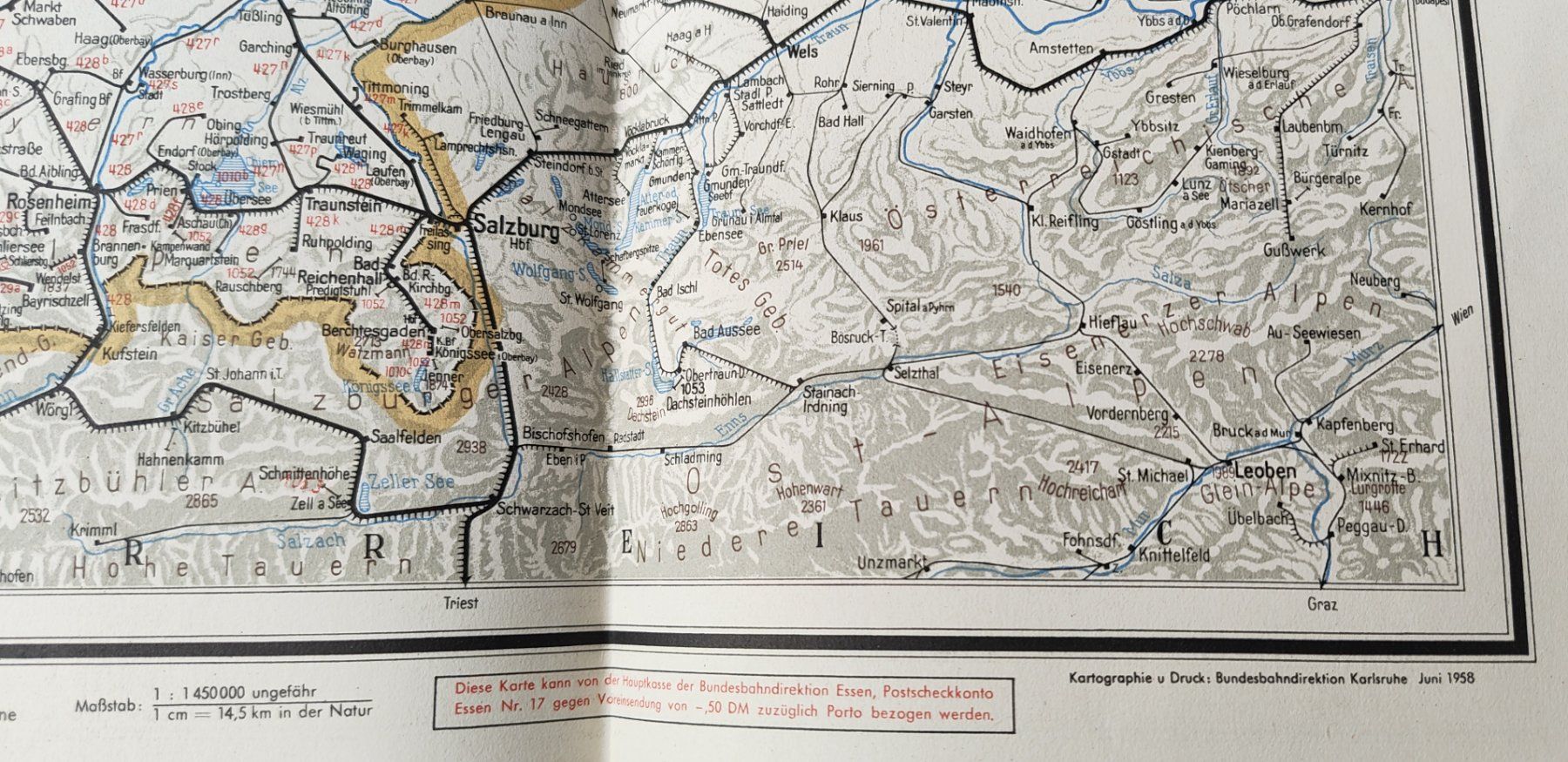 Documenti: Originale Karte DB - Deutsche Bahn, Kursbuch 1958 – Nuovo (secondo la descrizione) da Biberist venduto da Slick 1