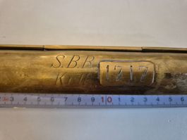 Antik SBB Messing Kassette Rarität 1717 Billett Bahn Zug