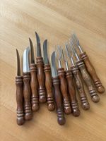 Vintage Fondue Set with Wooden Handles - 9 Pieces!