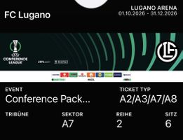 FC Lugano - 2 x Conference League Ticket - Haupttribühne