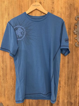 T-Shirt Mammut blau mit Logo Print guter Zustand