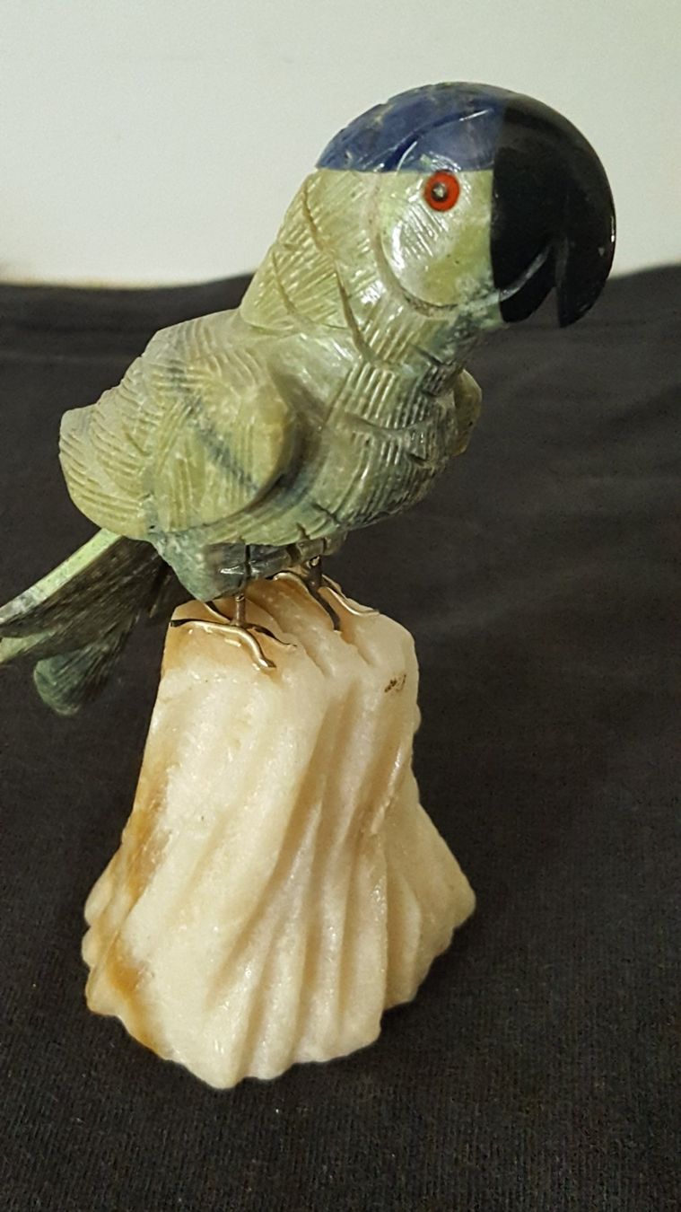 Statuette: Vintage Mid Century Edelstein Papagei – Usato da Wil SG venduto da die-wohnung 4