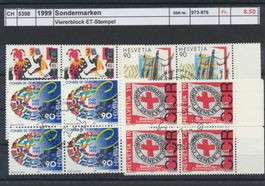 1999 "Sonderpostmarken", Viererblock, ET - gestempelt