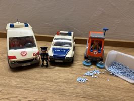 Playmobil Polizei, Krankenwagen und Kehrmaschine