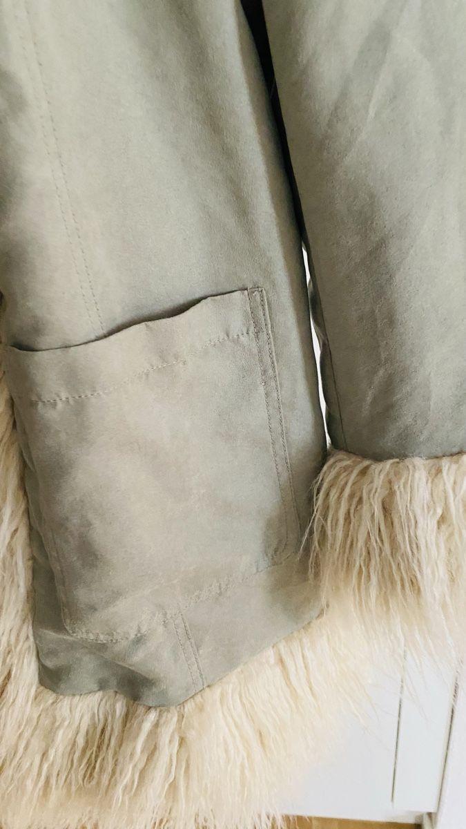 H&M Cappotti: Leichte Wildlederjacke imitat mit Kunstfell Gr. S – Nuovo (secondo la descrizione) da Killwangen venduto da Fefy 2