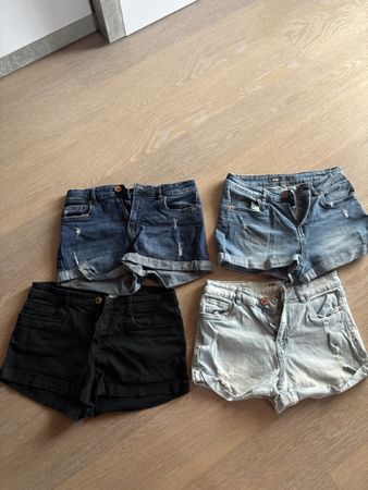 Kurze Jeans Shorts Damen 4er Pack Grösse S/36