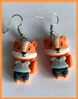 SALE AUSVERKAUF Superschöne Ohrringe Kunststoff Fuchs orange