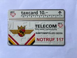 Taxcard 10.- Telecom Kantonspolizei Bern Notruf 117