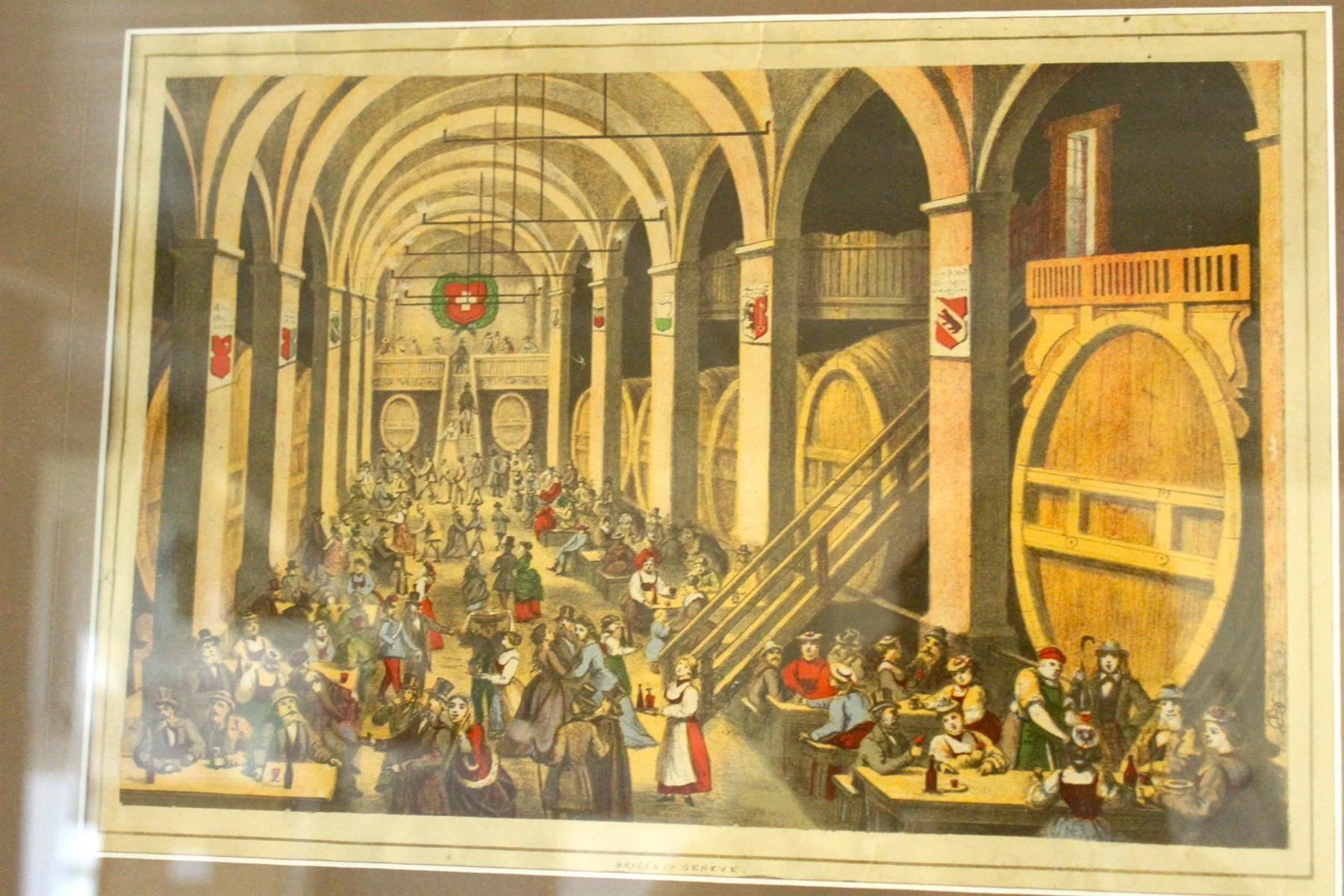 Incisioni: KORNHAUSKELLER BERN (Schweiz, 19. Jh.) – Usato da Bern venduto da Vintageprints 1