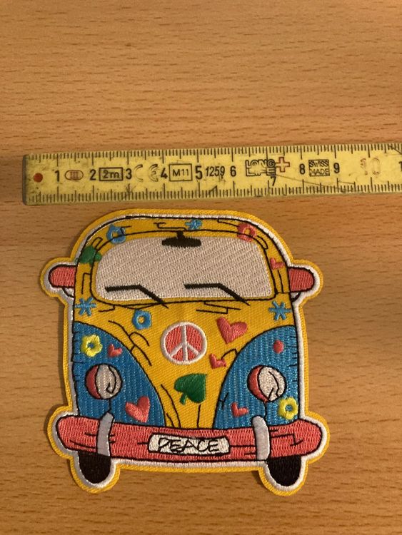 Aufnäher Mit Peace-Zeichen & Blumen – Bestickt, Zum Aufbügeln Oder Aufnähen, 7 Cm