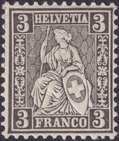 1862, Sitzende Helvetia, Nr.29 (schwarz) postfrisch **