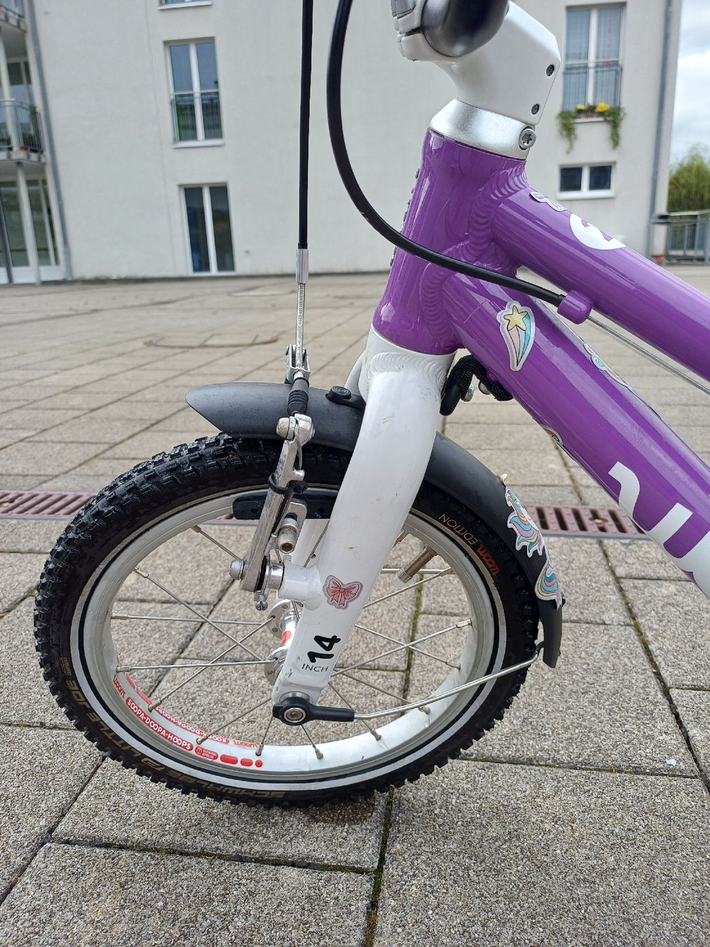 Woom Biciclette: Woom 2 Lila violet kinderfahrad 14" – Usato da Steffisburg venduto da Mr.T02 5
