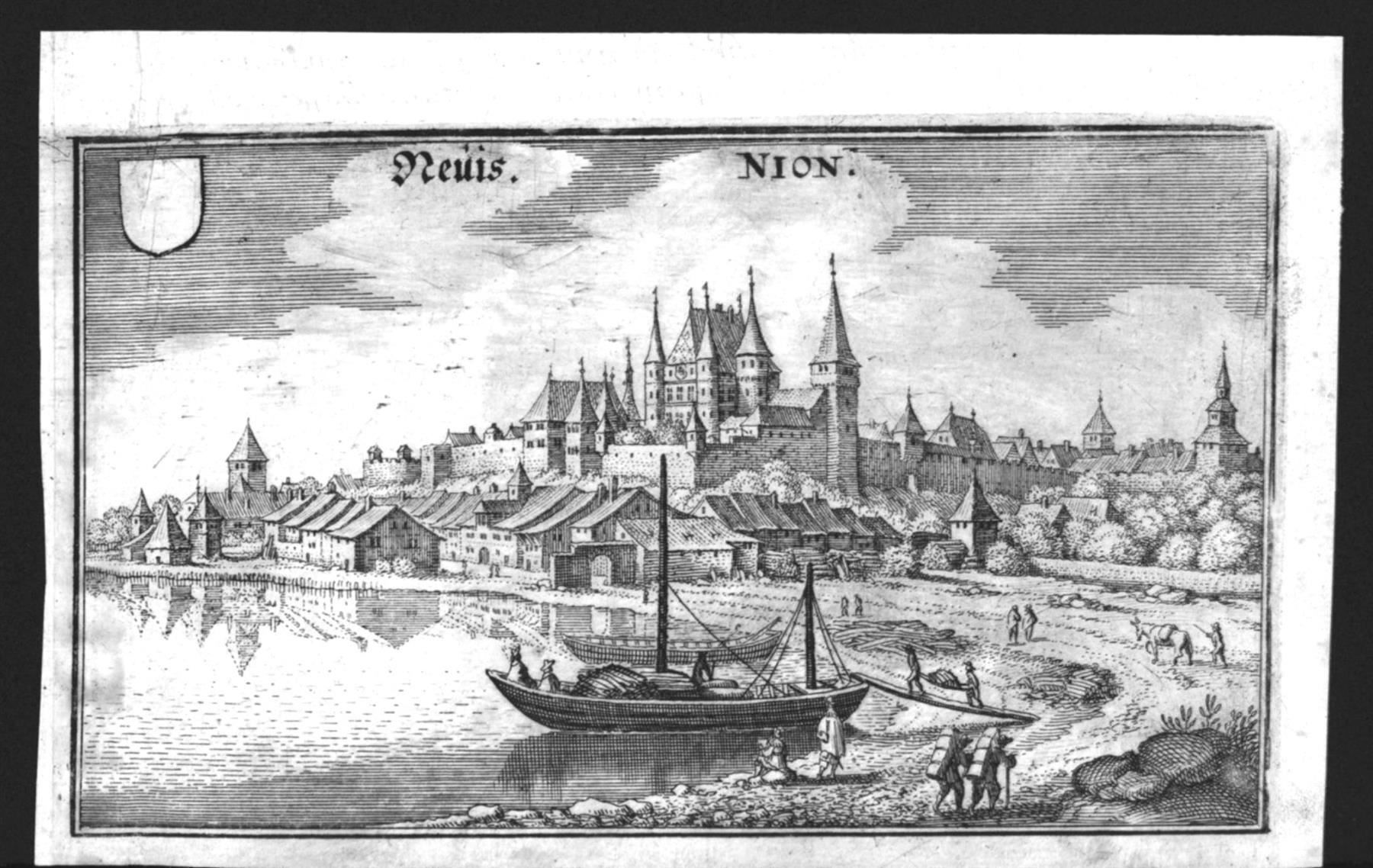 Stiche: Nyon Kupferstich von Merian – Gebraucht aus Rafz von Helvet32
