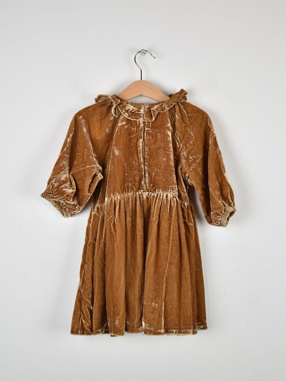 Vestiti & Gonne: Noralee Samtkleid, neu, Gr.104, braun/gold – Nuovo (secondo la descrizione) da Nürensdorf venduto da 2ND_STORY 1