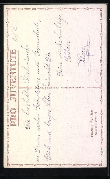Cartoline postali: Strassenpartie in Grimentz, Pro Juventut – Usato da Berlin venduto da bartko-reher 1