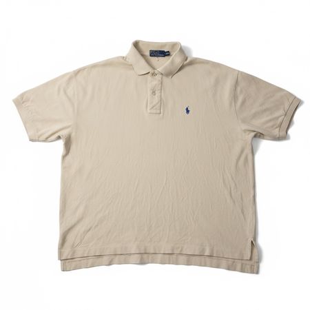 Polo Ralph Lauren beige logo brodé bleu - XXL #100