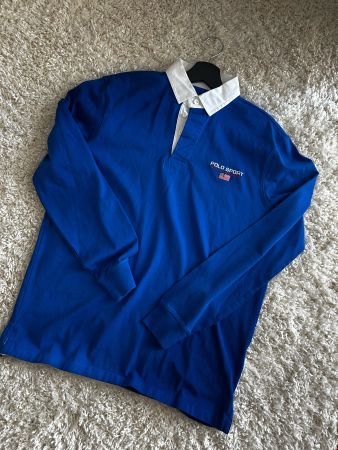 Polo Sport Ralph Lauren Rugby Shirt Blue White Size M