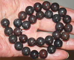 Stein Perlen Strang B-1148 – Dark-red Jaspis 12mm Perlen 31