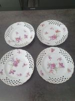 4 Stk. Zierteller/Dessertteller mit Blumenmuster, Top!