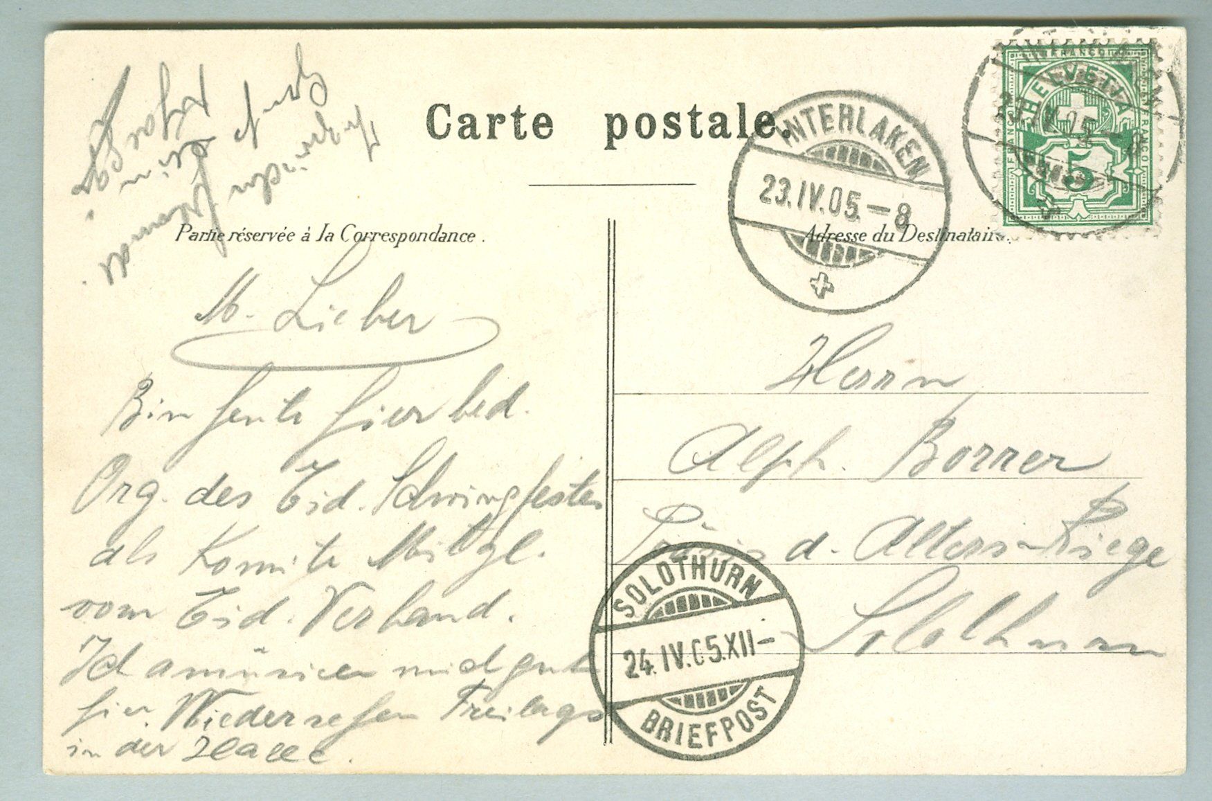 Cartoline postali: 1905 Schweiz AK Kt GE – Usato da Zürich venduto da yago-rot 1