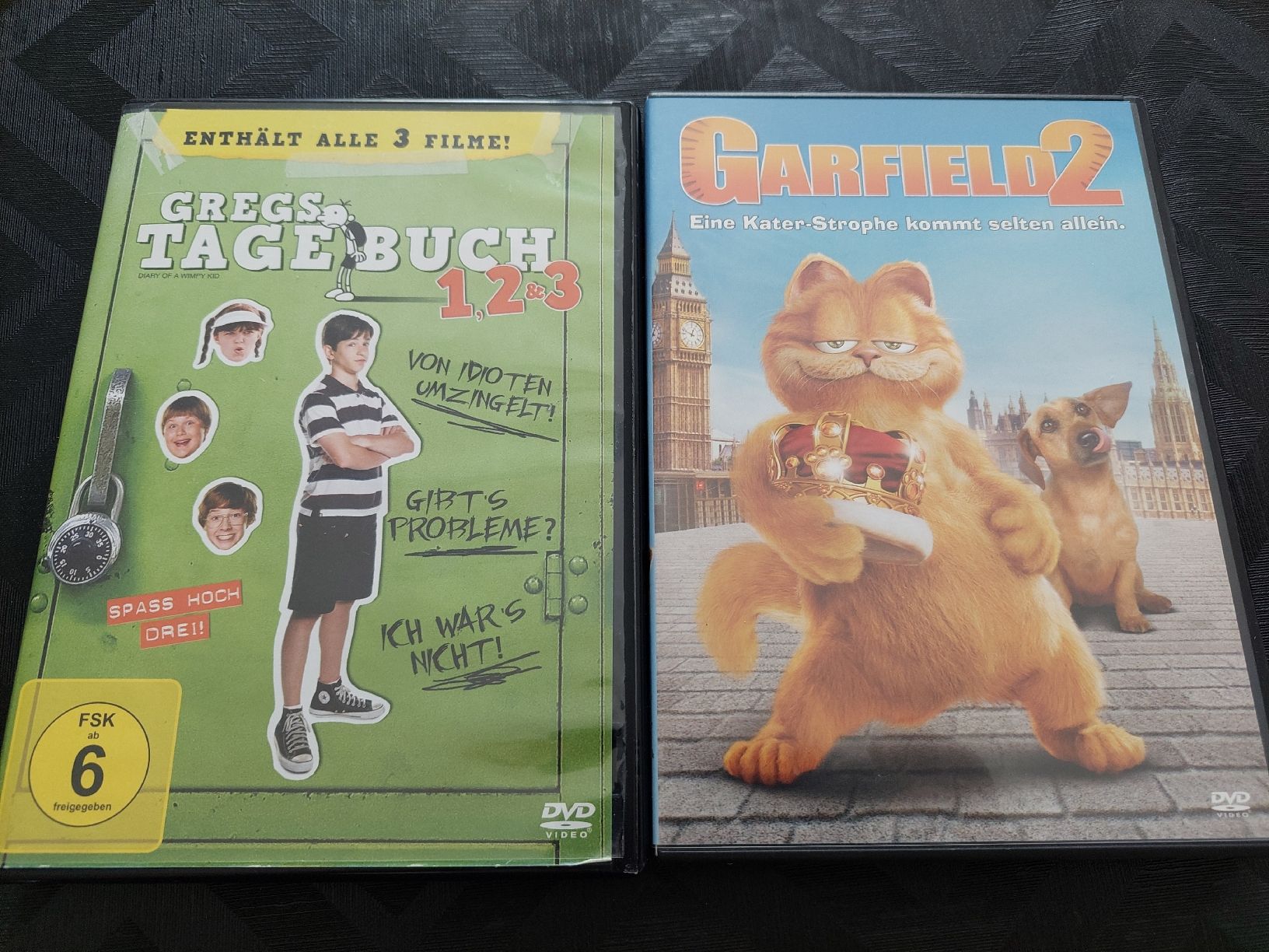 Tutti i DVDs: 4 DVDS  Gregs Tagebuch1-3 & Garfield 2 – Usato da Zetzwil venduto da lanst08
