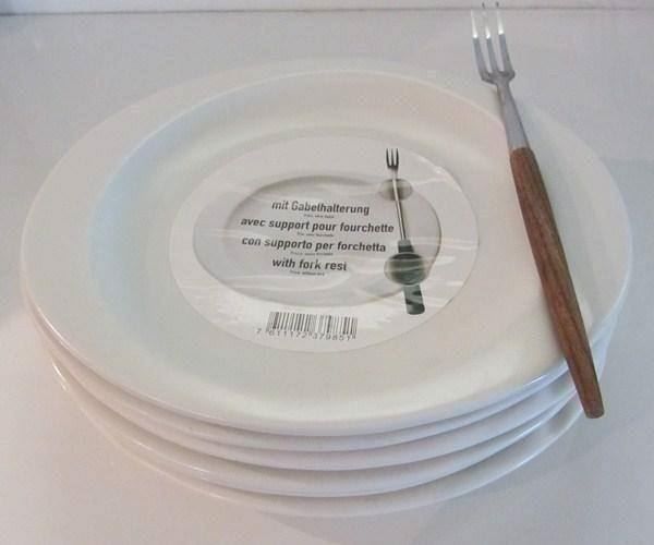 Piatti: 6 Stk. Fondueteller mit Gabelhalterung – Nuovo (secondo la descrizione) da Egliswil venduto da chroetli22 1