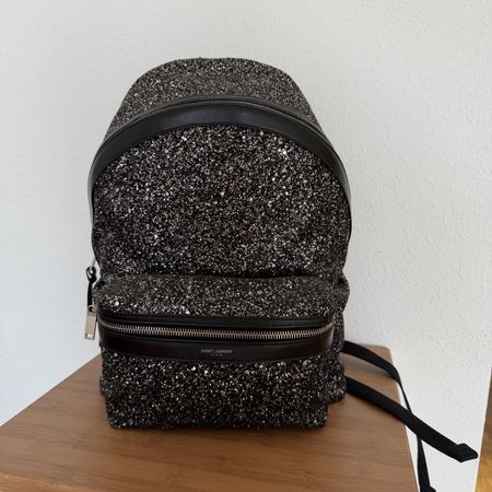 Saint Laurent Rucksack, City mini, Schwarz Glitzer ✨
