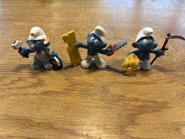 Schlumpf Figuren mit Werkzeugen 3er Set gebraucht