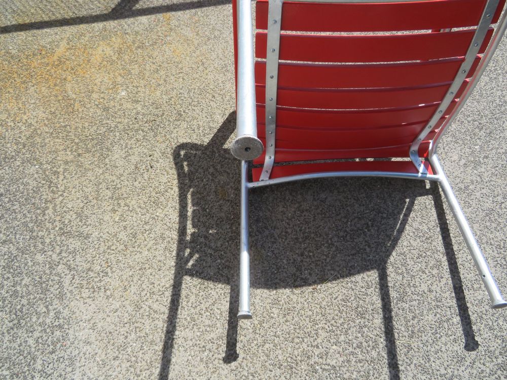 BIGLA, Roter Gartenstuhl, restauriert, verzinkt 8