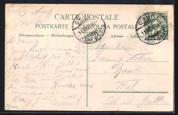 Cartes postales: AK Chur, Blick auf Postgebäude, 1906 – D'occasion à Berlin par bartko-reher 1