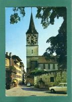 Zürich, Altstadtpartie mit Sankt Peterskirche, 1976,gelaufen
