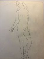 Croquis d’un modèle nu par WERNER Charles