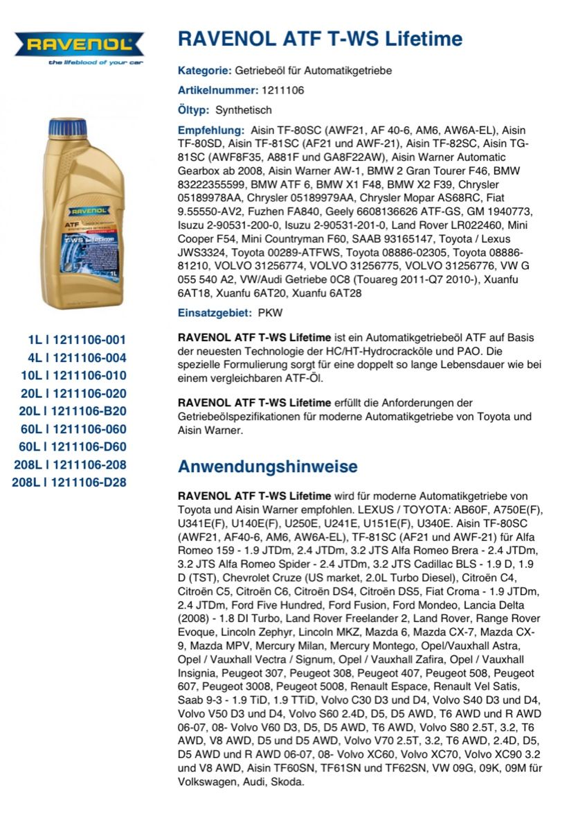 Volkswagen Alle Autoersatzteile: ATF Automaten Getriebeöl – Neu und originalverpackt aus Kerns von Constellation87 1
