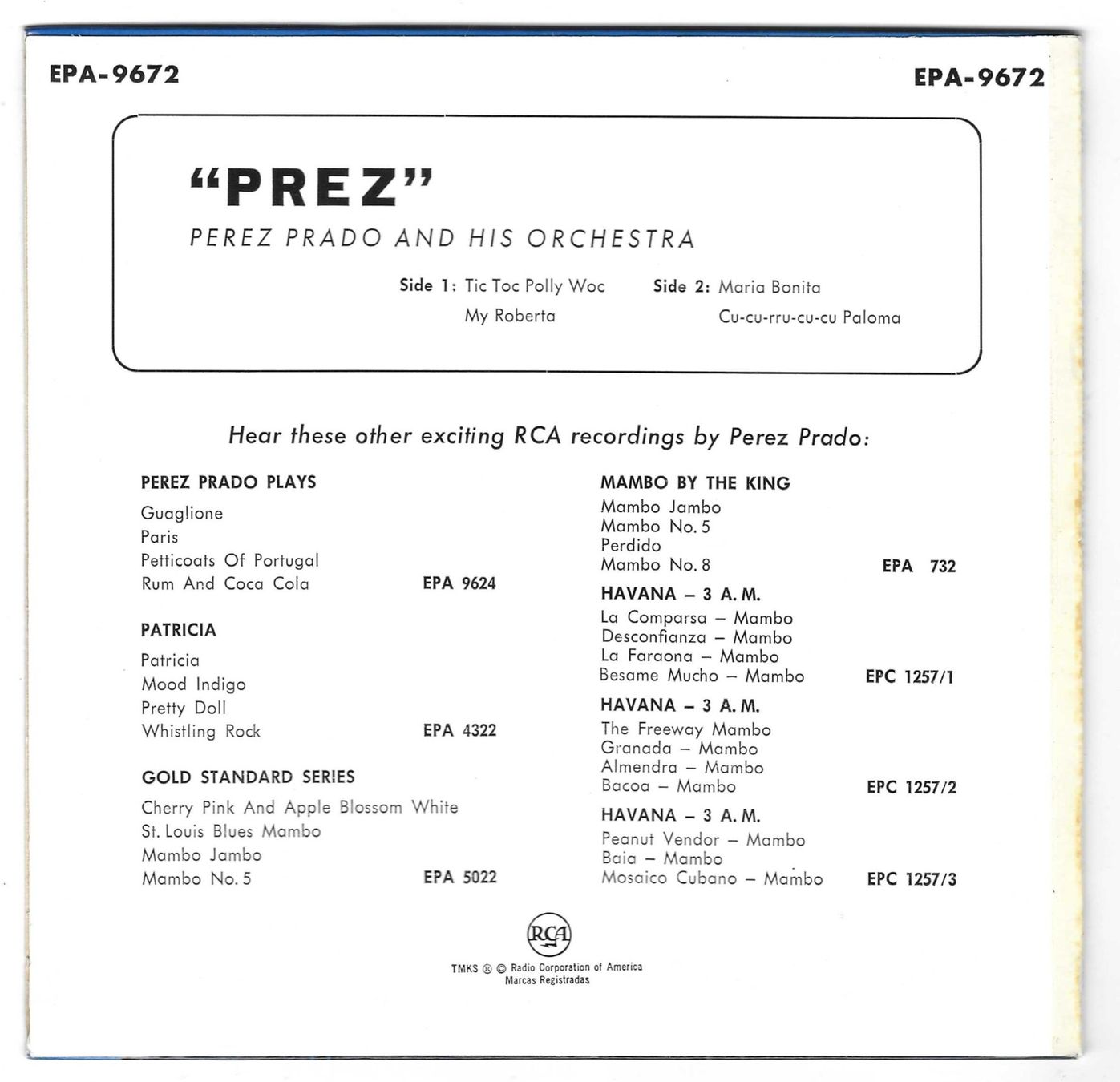 Dischi in vinile: PEREZ PRADO  -  PREZ – Usato da Bex venduto da Giorgiob 1
