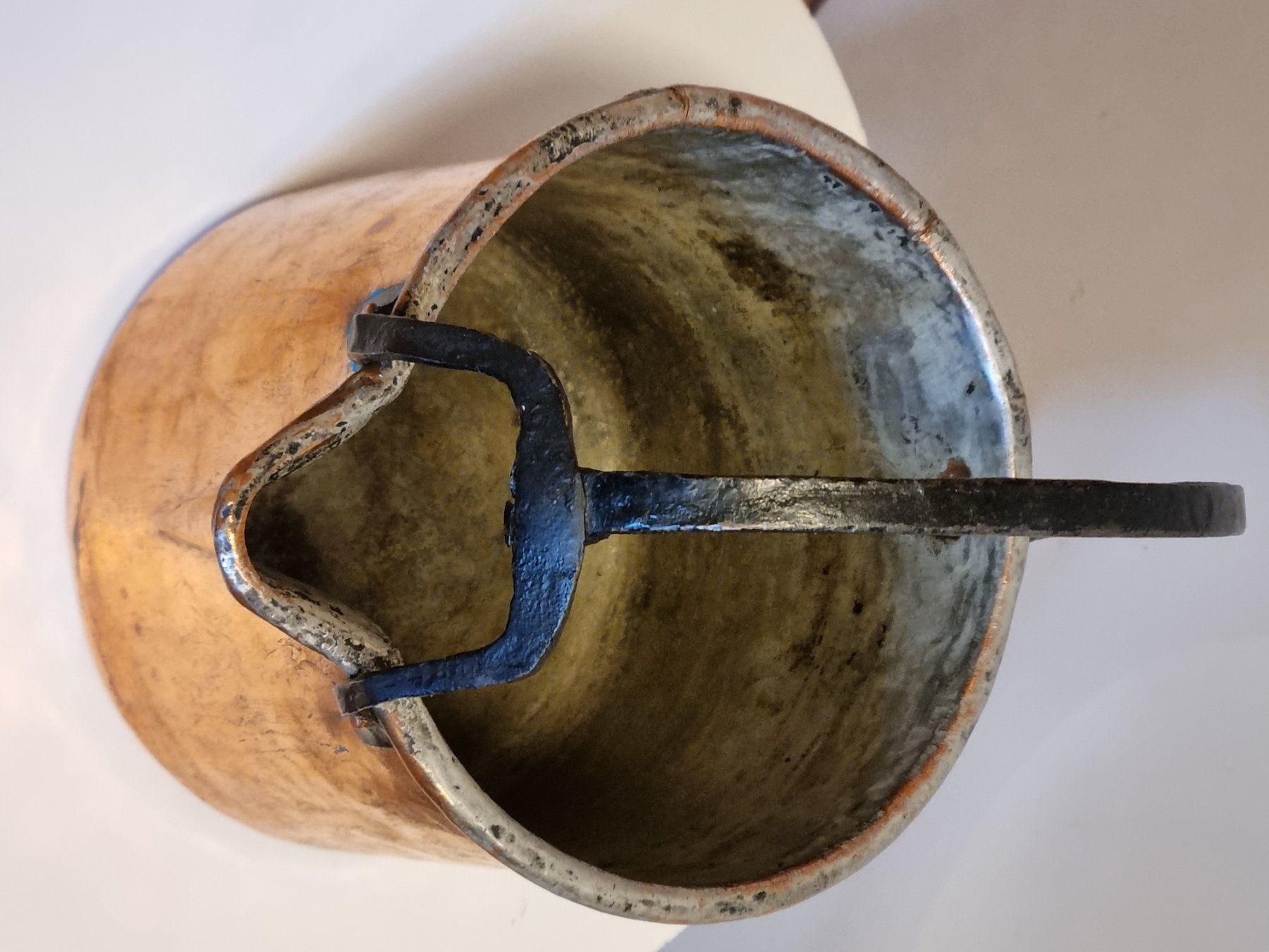 Pentole: Antiker Kupferkessel mit Deckel um 1900 – Usato da Scharnachtal venduto da devin03 5