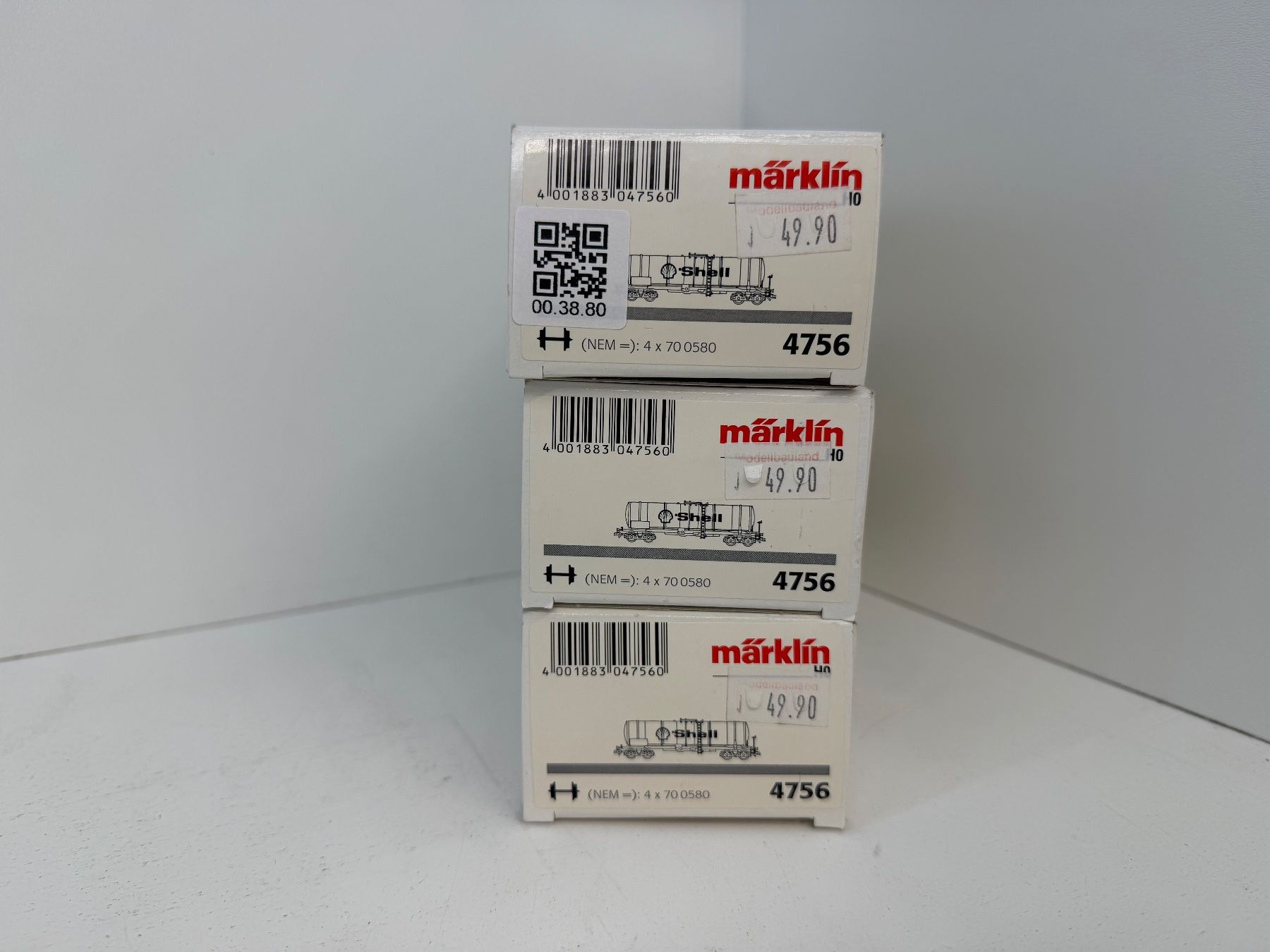 Märklin Modellini di ferrovie: 3er Set 4756 Märklin Kesselwagen Shell – Usato da Büsserach venduto da ModellbahnDepot 8