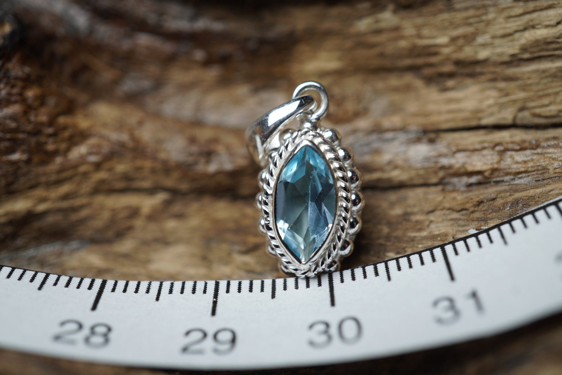 Ciondoli: Topas  Blau    Navette     925 Silber – Nuovo e nell'imballaggio originale da Balgach venduto da top_silver 2