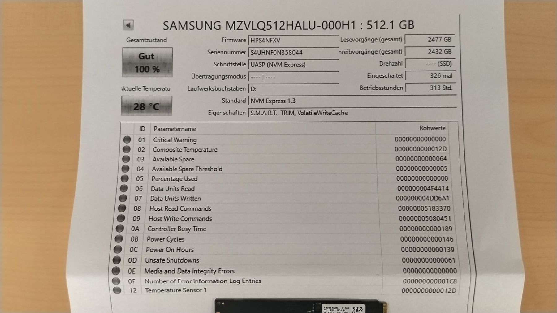 Samsung Dischi rigidi: Samsung SSD PM991 512GB NVMe M.2 – Usato da Wallisellen venduto da mic_gg2g 1